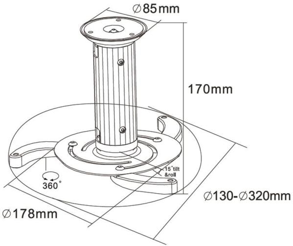 Optoma Kit de Montaje en techo Optoma Universal KIT-EP910 SP.836601.001