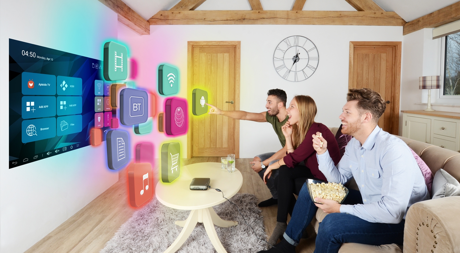 Proyector LED ultraportátil ML330 tan sencillo de utilizar para transmitir contenido de aplicaciones como Netflix