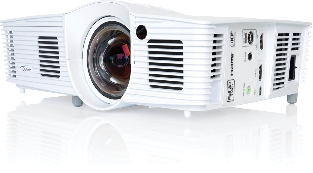 Proyector Optoma GT1080e Pantalla super gigante, Tecnología Dynamic black - 25,000:1 nivel de contraste + Pantalla DS9106MGA