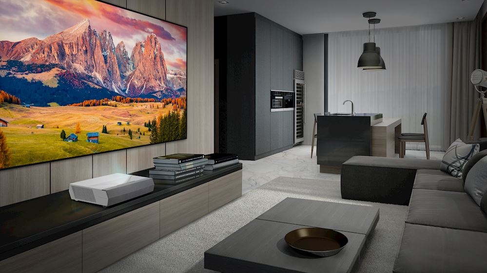 Proyector inteligente Optoma CinemaX P2 consigue una pantalla de 100" con 30cms.