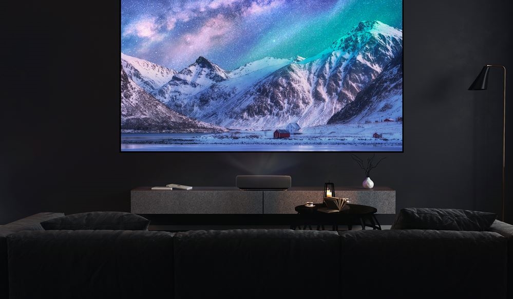 Proyector Optoma L1 4LED 4K UHD de tiro ultracorto respetuoso con el medio ambiente